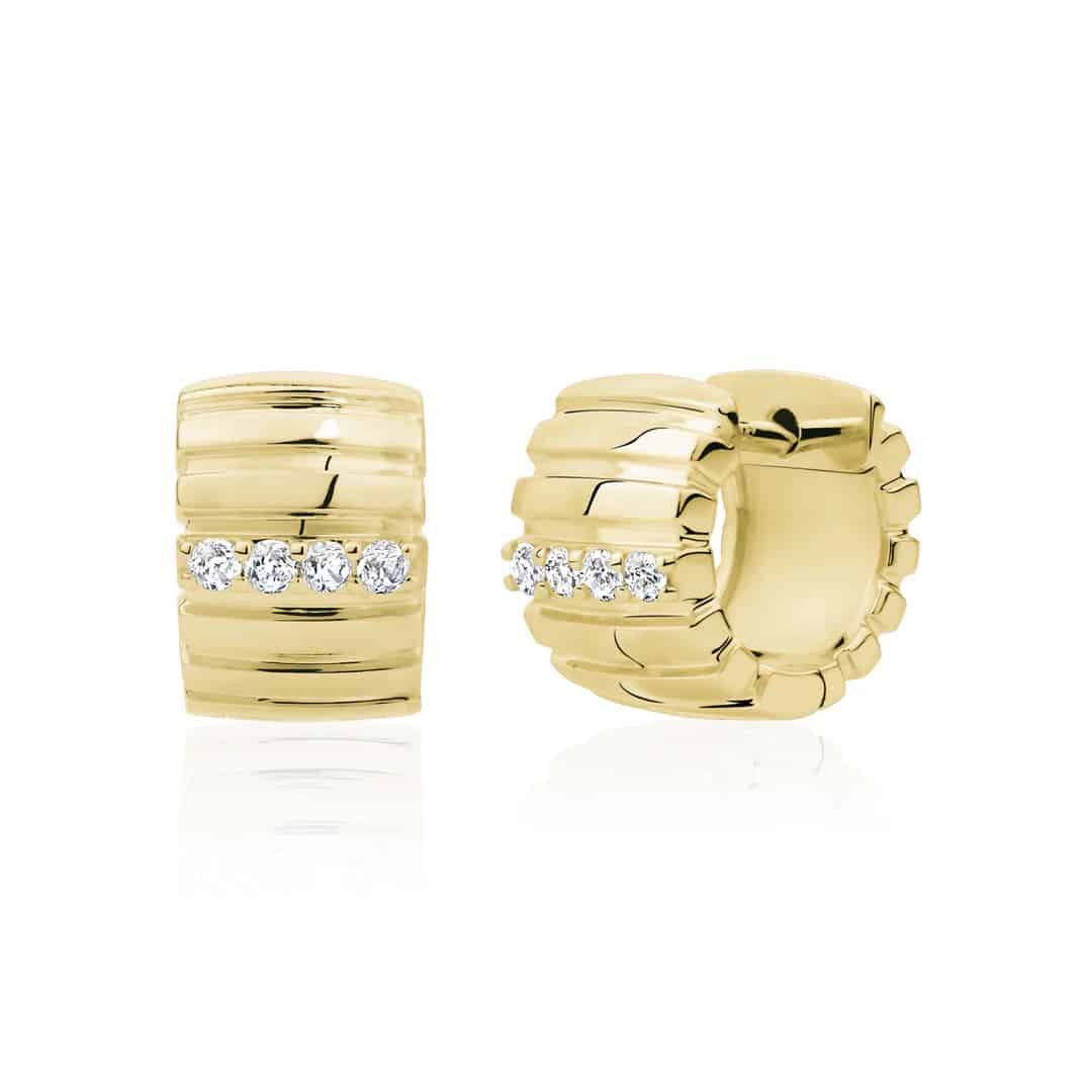 Stria diamonds hoops earrings